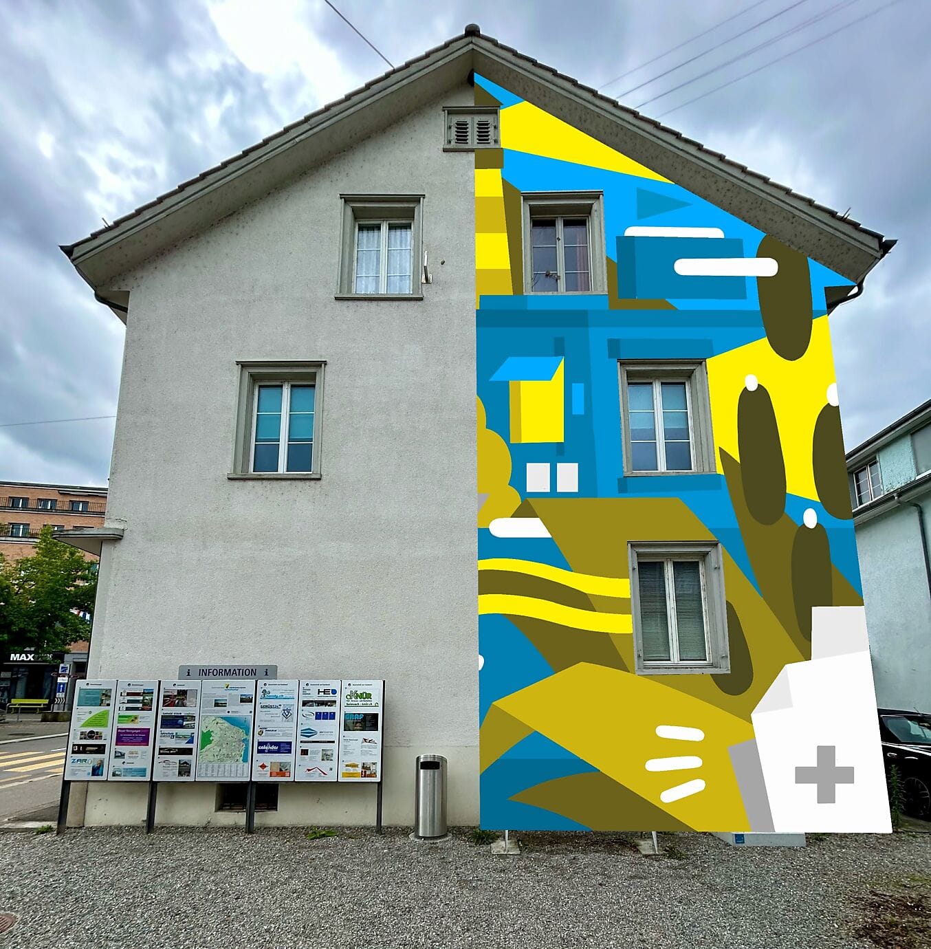 Vorher und nachher: Geplante Fassadengestatung am Sternenplatz. Bild: Stadt Romanshorn